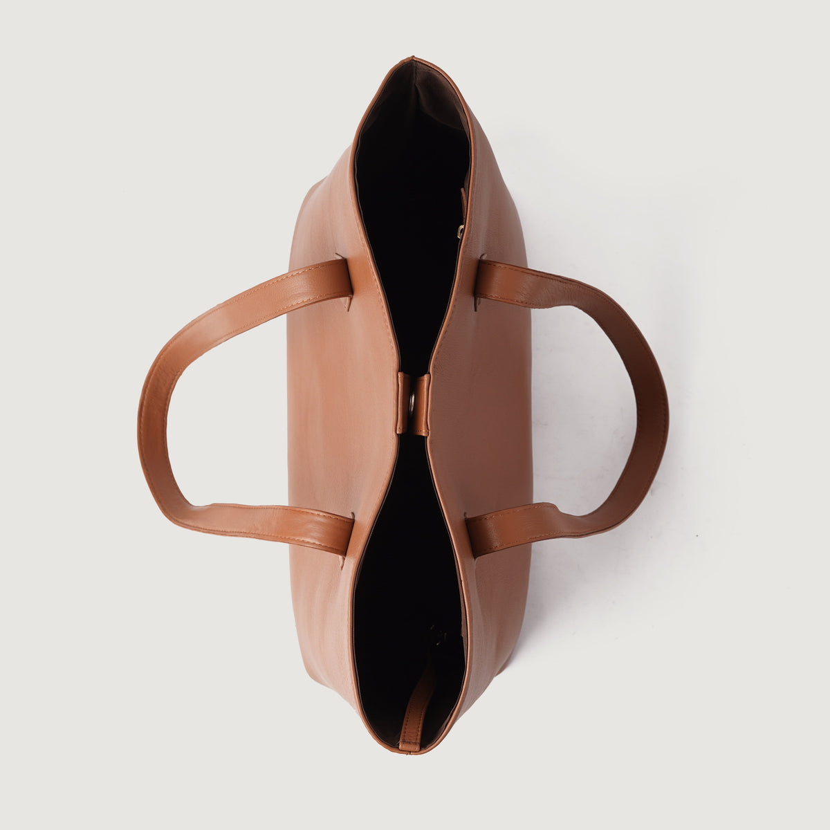 Brex Bianca Brown Leather Tote Bag - brown leather tote bag, view 5