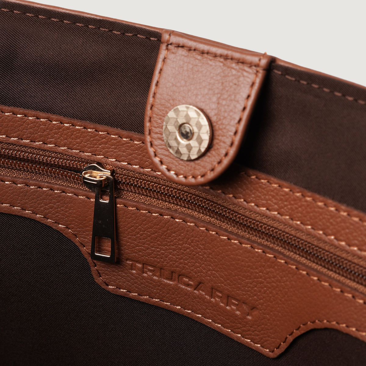 Brex Bianca Brown Leather Tote Bag - brown leather tote bag, view 8