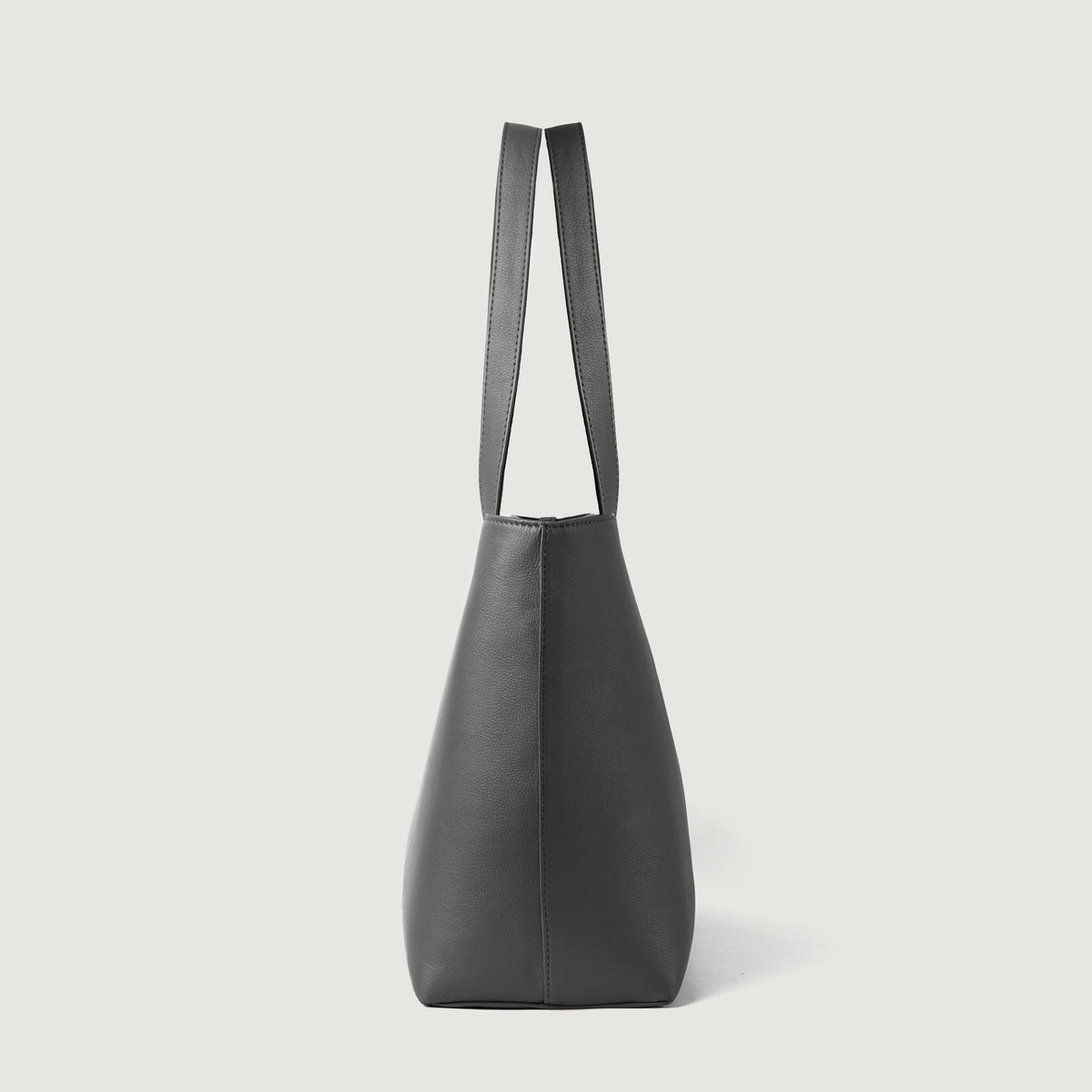 Brex Bianca Grey Leather Tote Bag - grey leather tote bag, view 4