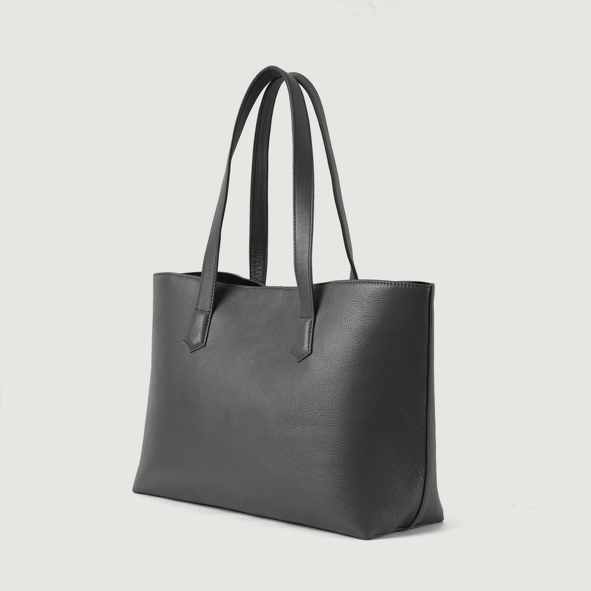 Brex Bianca Grey Leather Tote Bag - grey leather tote bag, view 7