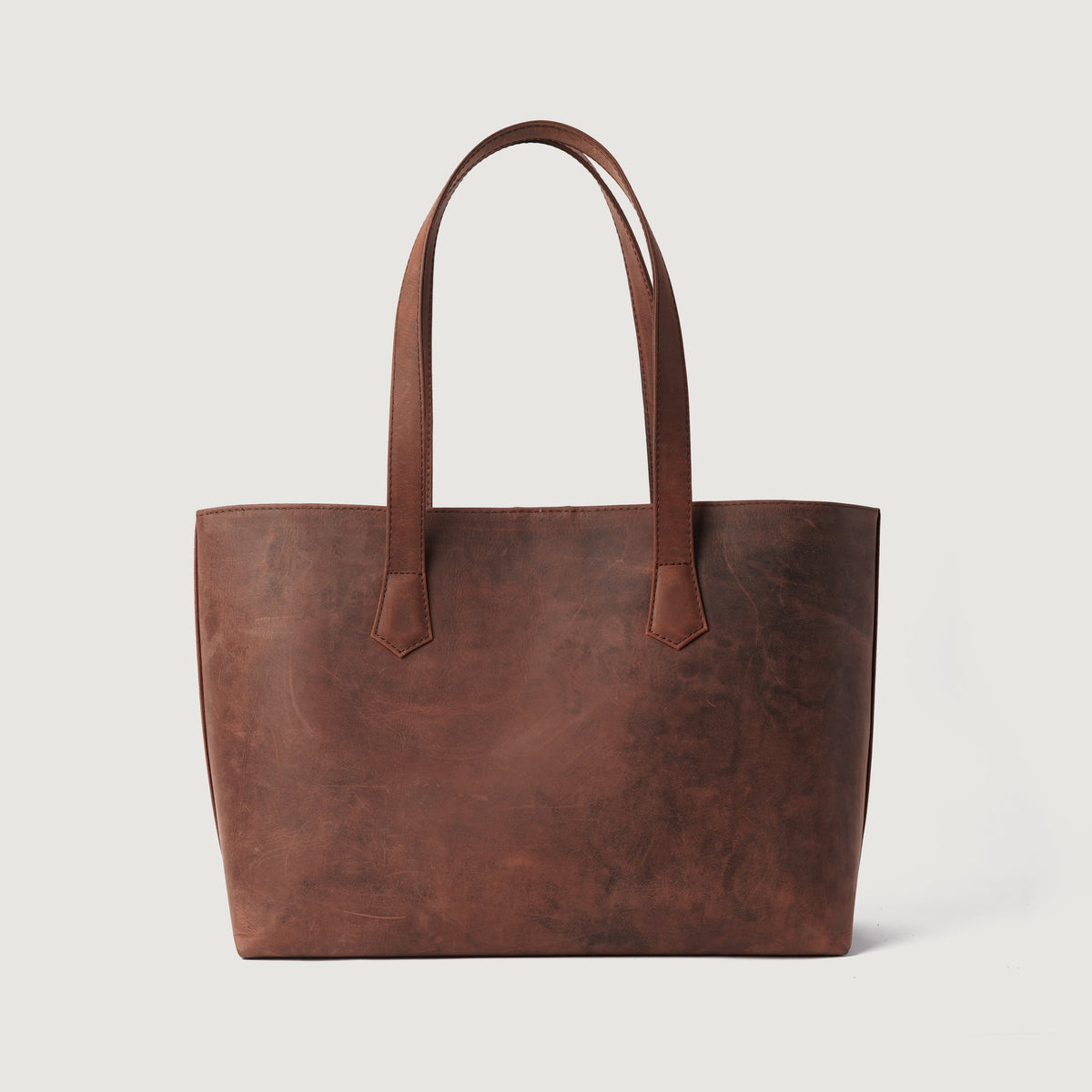 Brex Bianca Vintage Distressed Brown Leather Tote Bag - brown leather vintage distressed tote bag, view 3