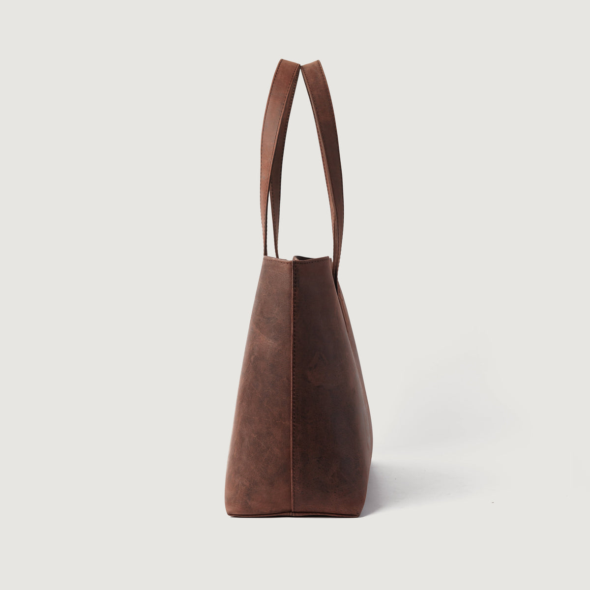 Brex Bianca Vintage Distressed Brown Leather Tote Bag - brown leather vintage distressed tote bag, view 5
