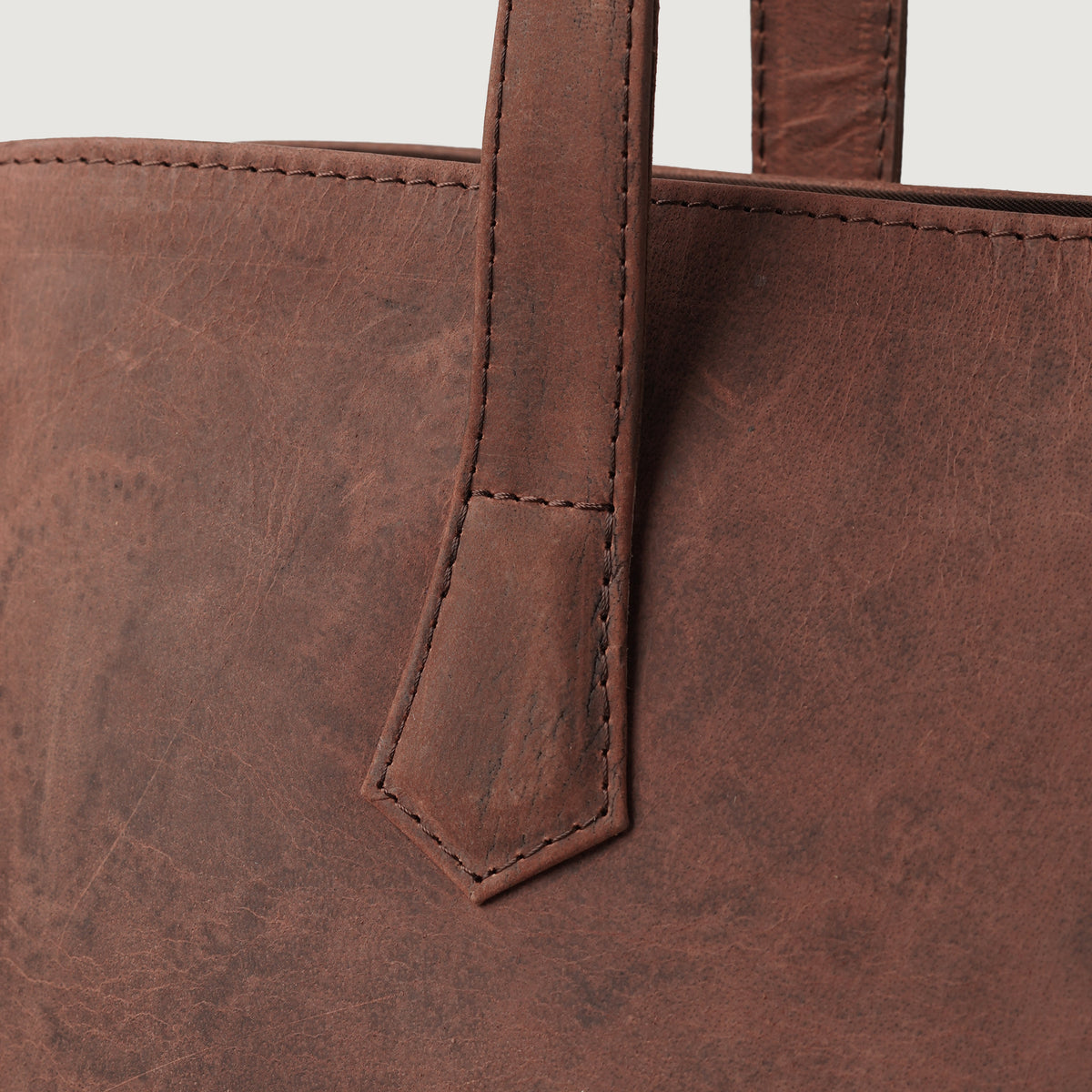 Brex Bianca Vintage Distressed Brown Leather Tote Bag - brown leather vintage distressed tote bag, view 8