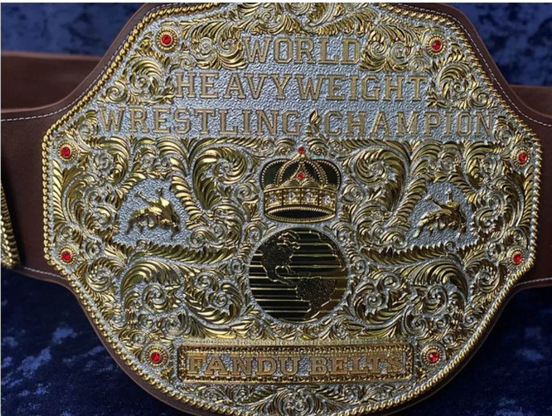 Big Gold World Die Cast Dual Plated Heavyweight Championship Inspired Belt - photo 8 of 12 | Brex International