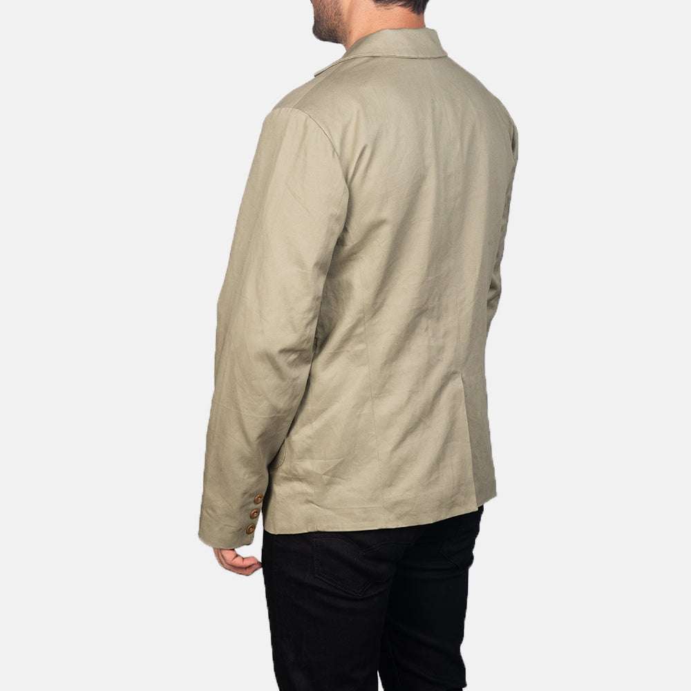 Borges Beige Blazer - men's blazer in beige nylon-polyester fabric, view 5
