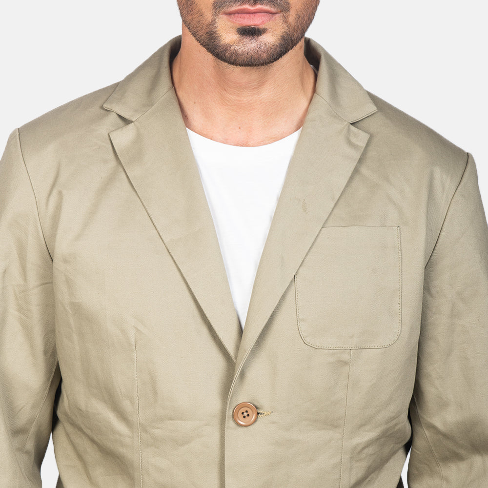 Borges Beige Blazer - men's blazer in beige nylon-polyester fabric, view 6