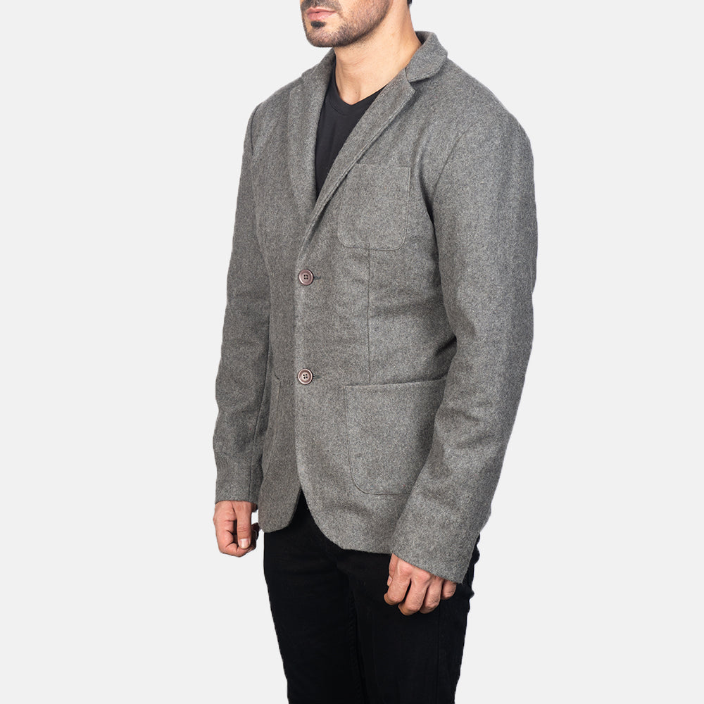 Borges Grey Wool Blazer - men's blazer in grey wool, view 2
