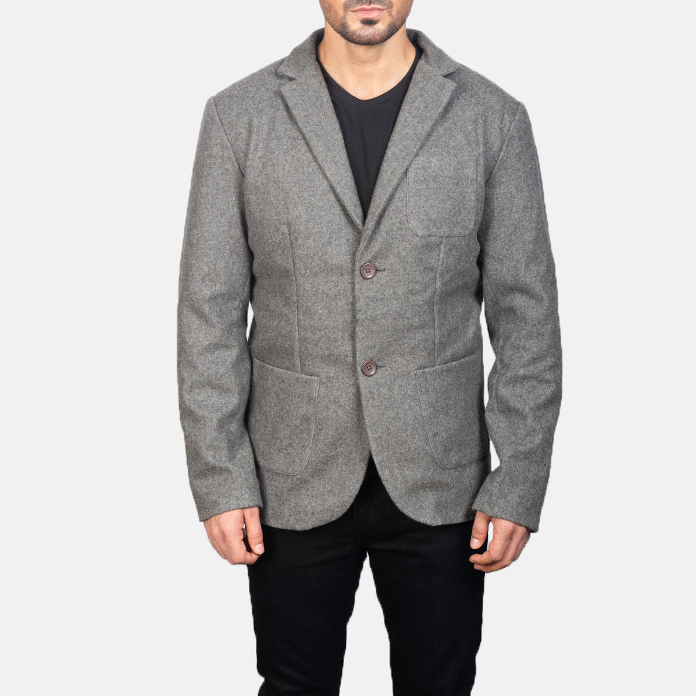 Borges Grey Wool Blazer - men's blazer in grey wool, view 4