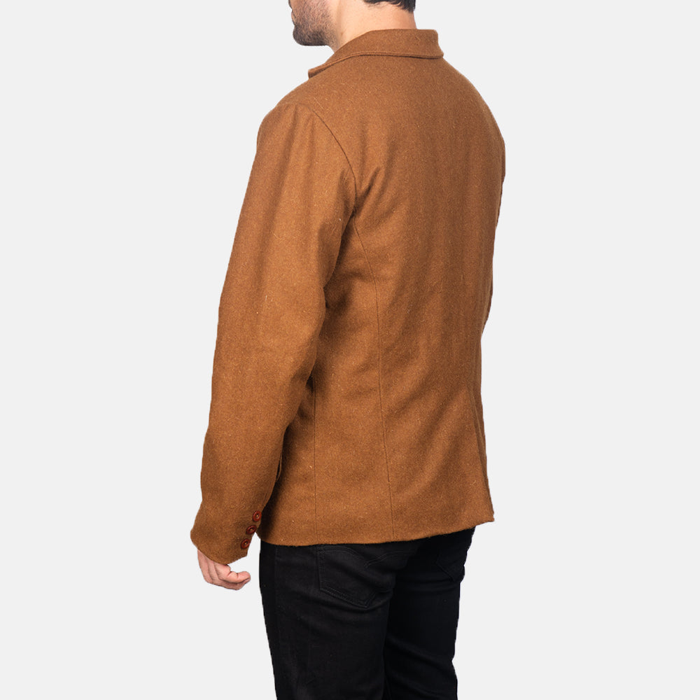 Borges Khaki Wool Blazer - men's blazer in classic wool, view 5