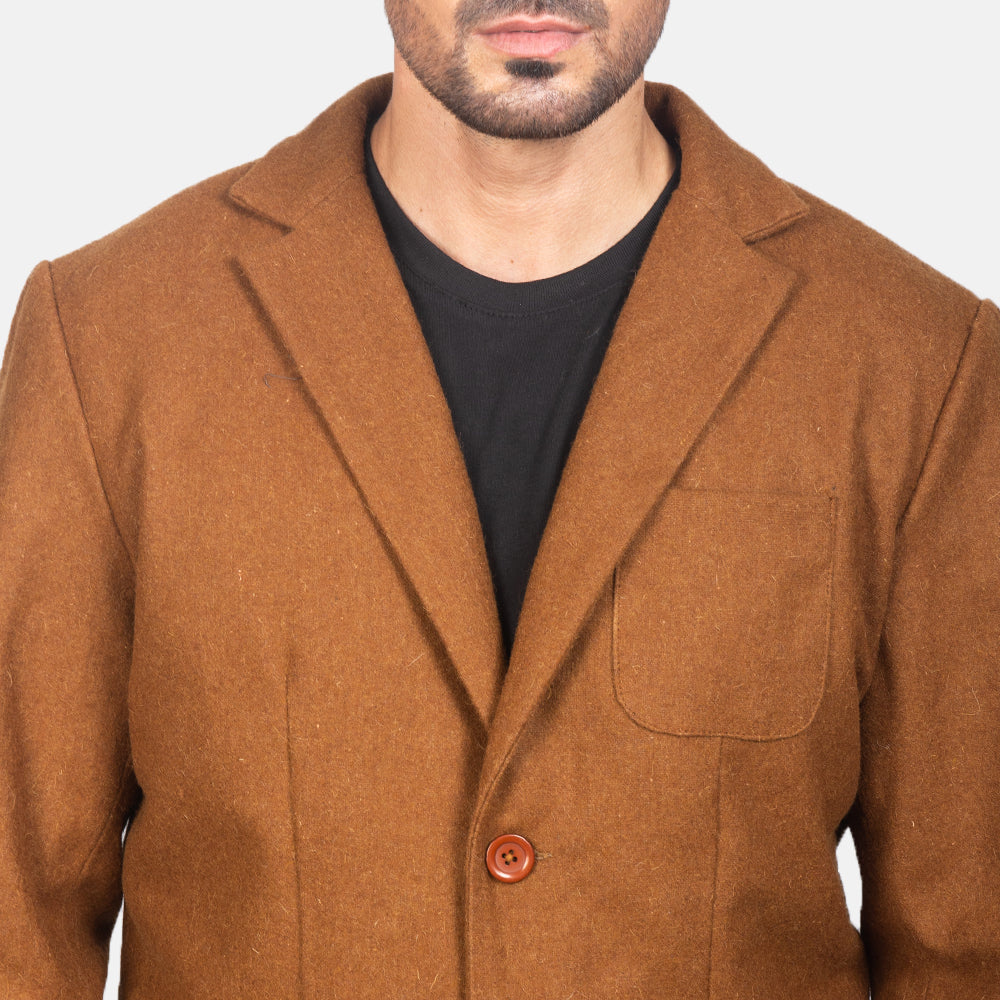Borges Khaki Wool Blazer - men's blazer in classic wool, view 6