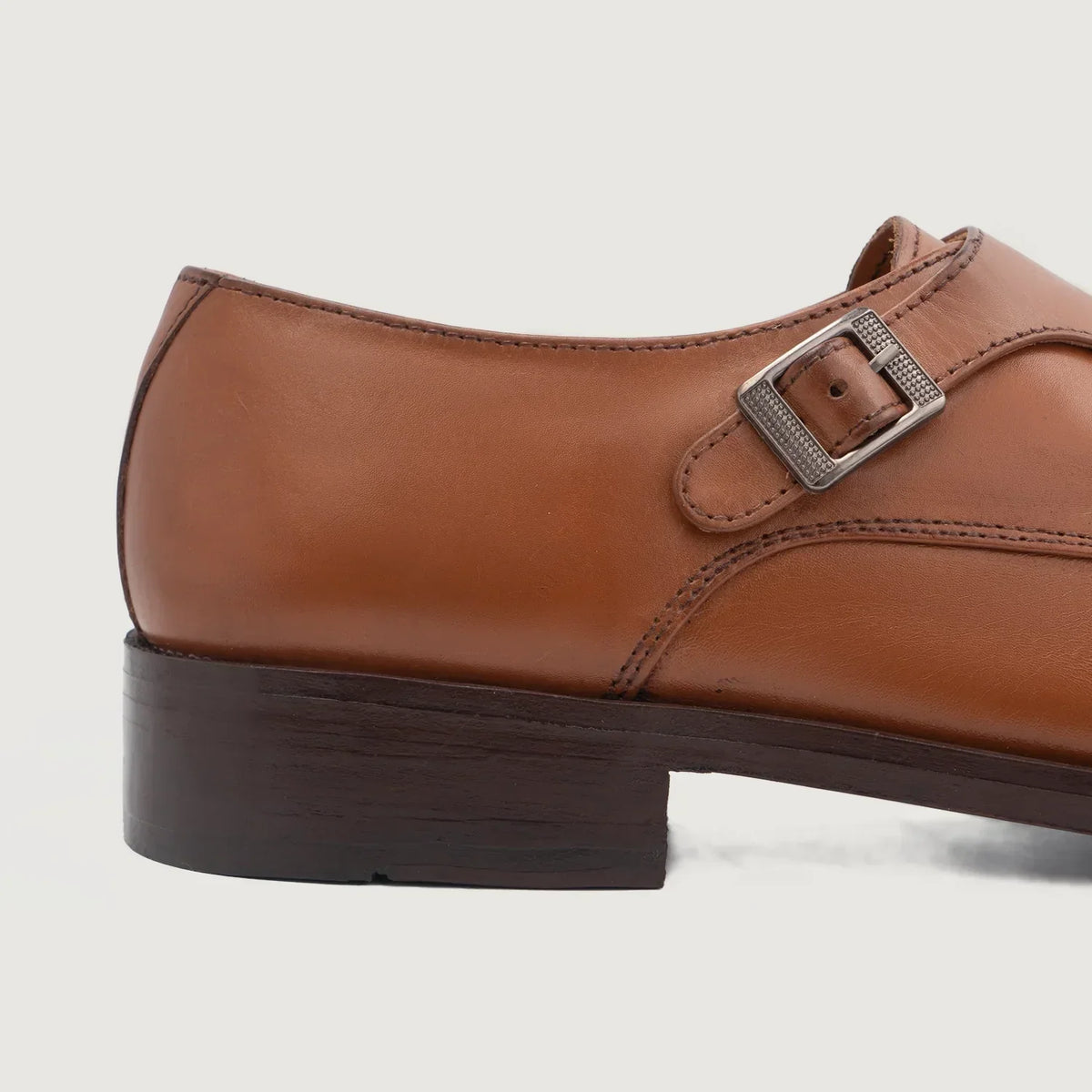 Boston Double Monk Strap Tan Leather Shoes - men's shoes in tan genuine leather, view 6