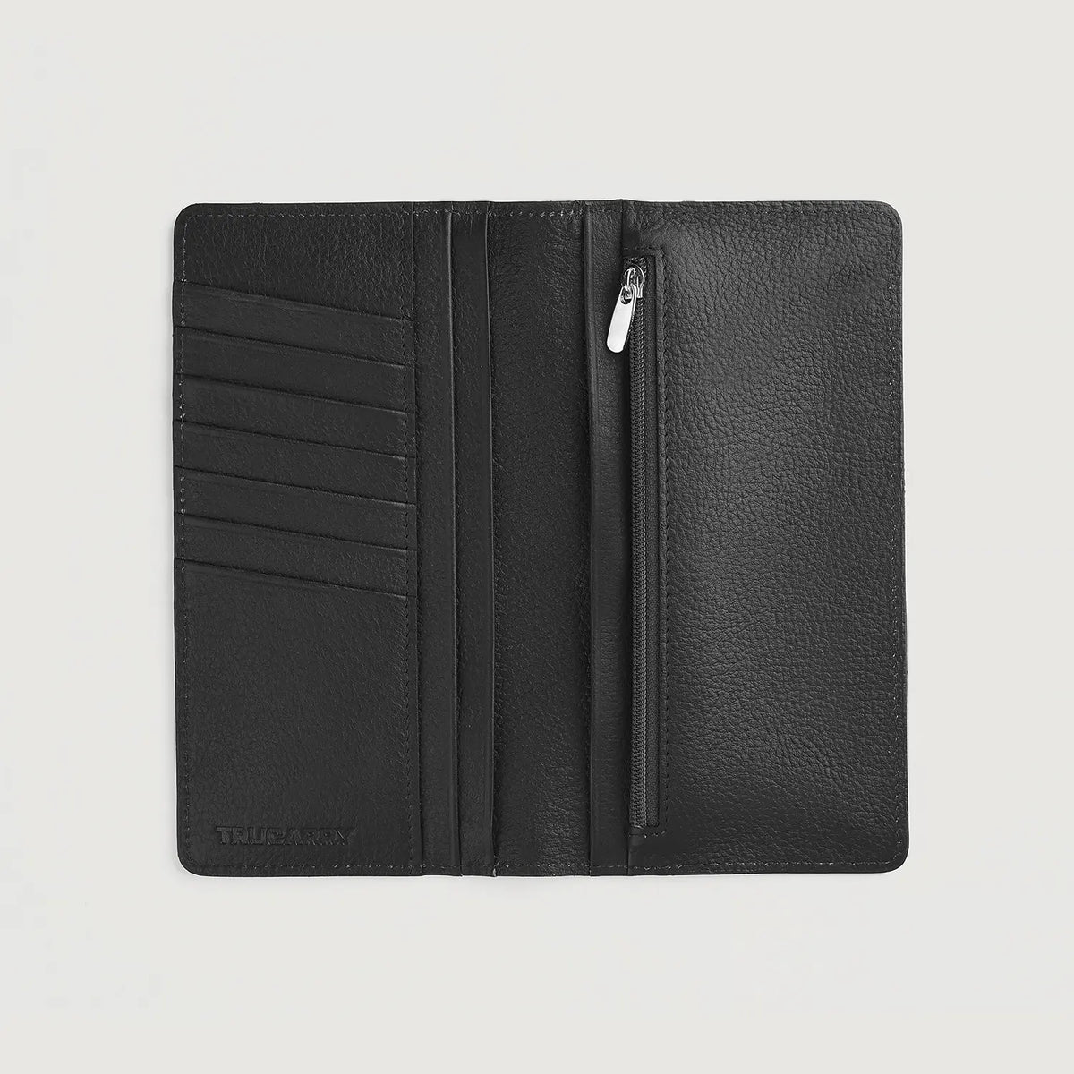 Brex Cameron Black Leather Long Wallet - black long leather wallet, view 3