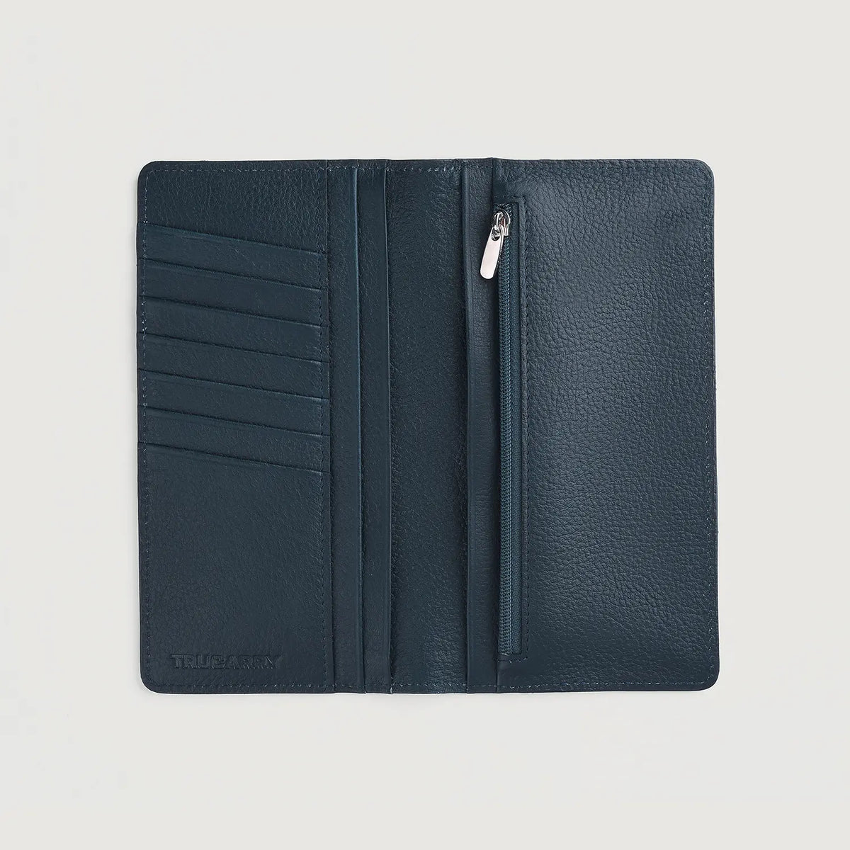 Brex Cameron Blue Leather Long Wallet - blue long leather wallet, view 3