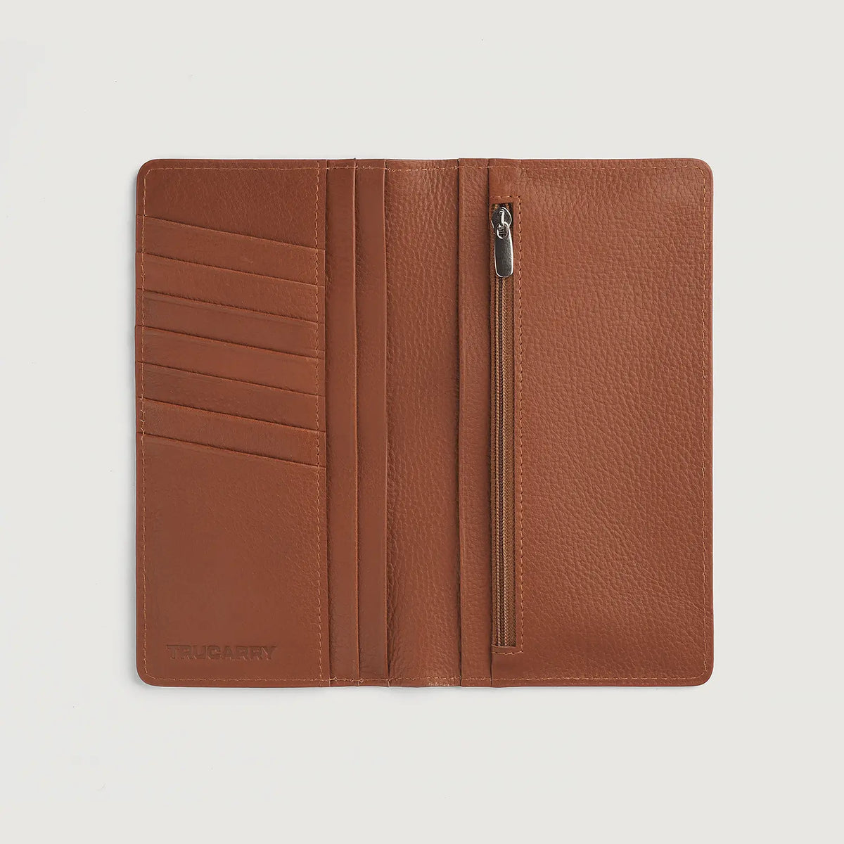 Brex Cameron Brown Leather Long Wallet - brown long leather wallet, view 4
