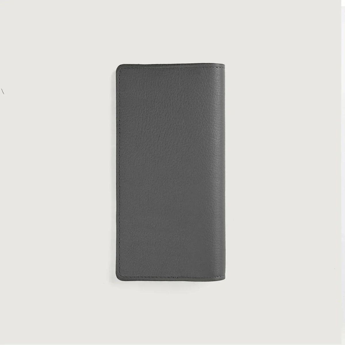 Brex Cameron Grey Leather Long Wallet - grey long leather wallet, view 2