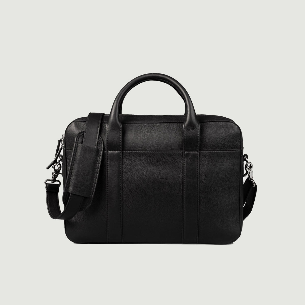 Brex Captain Black Leather Briefcase - black leather briefcase, view 1