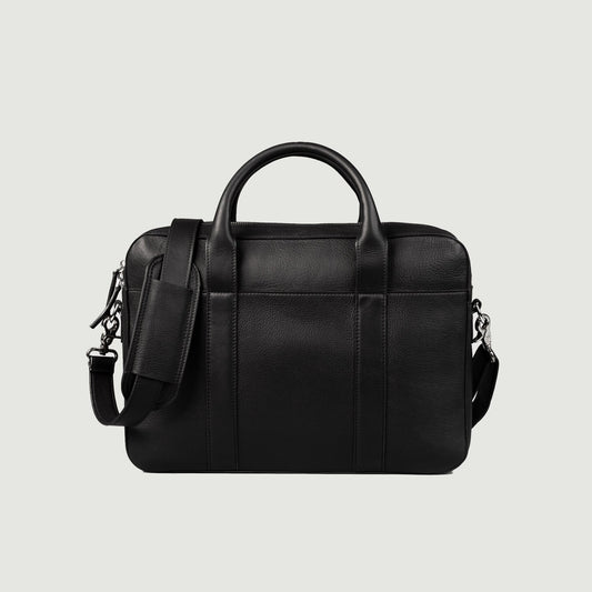 Brex Captain Black Leather Briefcase - black leather briefcase, view 1