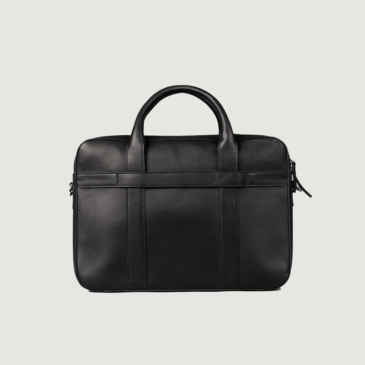 Brex Captain Black Leather Briefcase - black leather briefcase, view 3