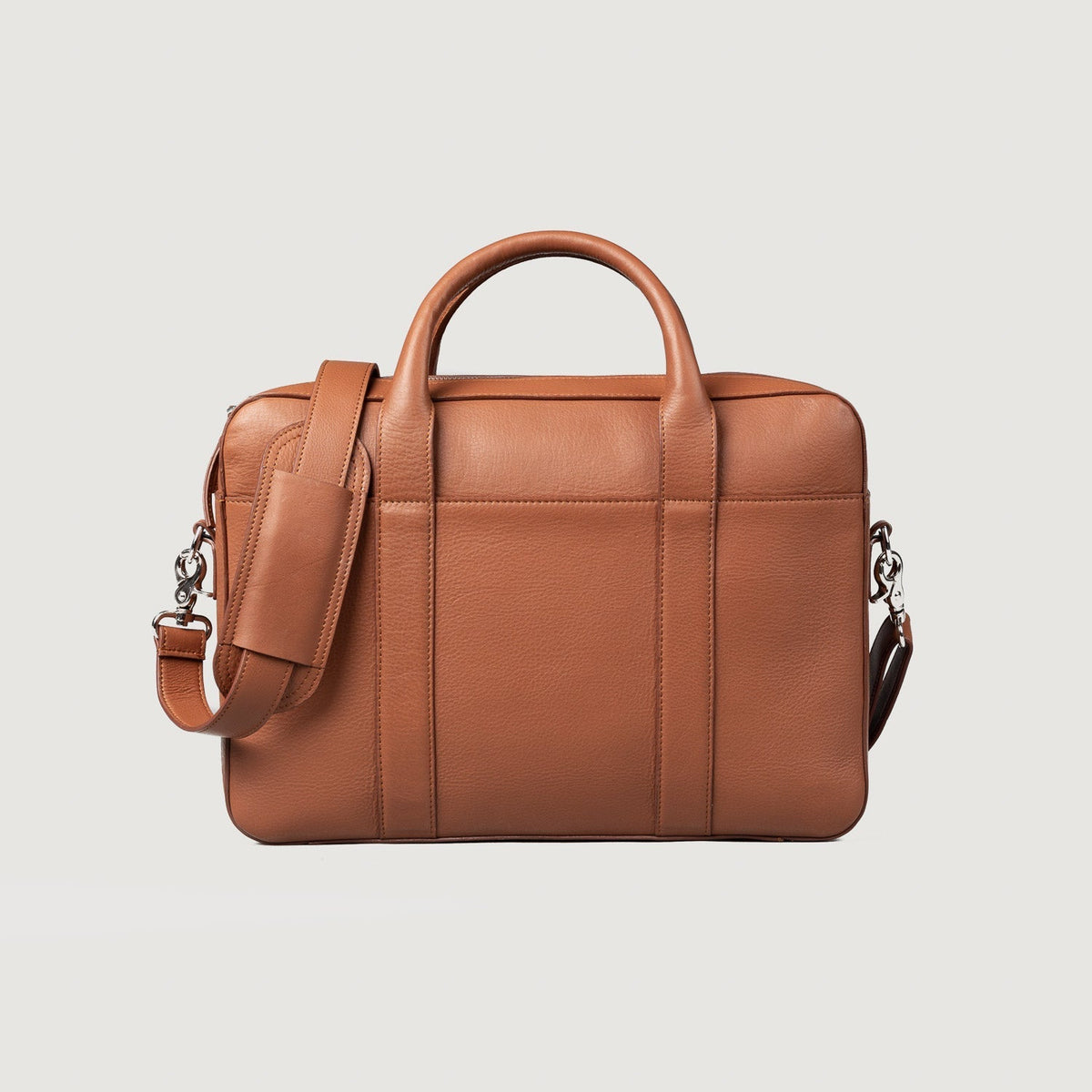 Brex Captain Brown Leather Briefcase - brown leather briefcase, view 1