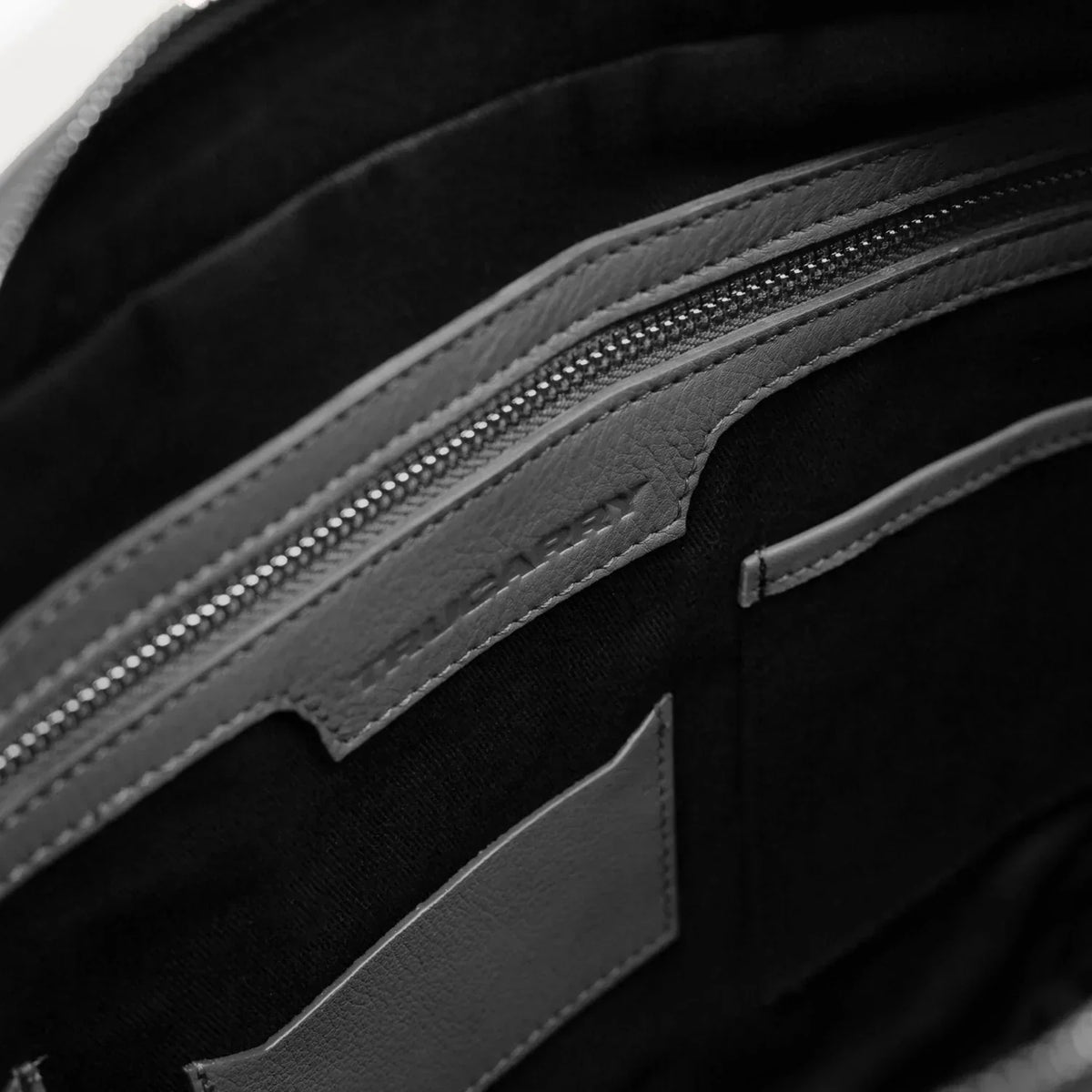 Brex Captain Grey Leather Briefcase - grey leather briefcase, view 7