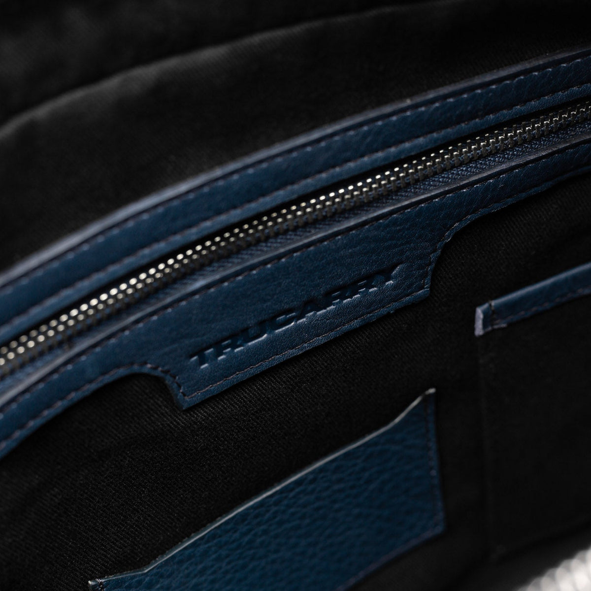 Brex Captain Midnight Blue Leather Briefcase - midnight blue leather briefcase, view 8