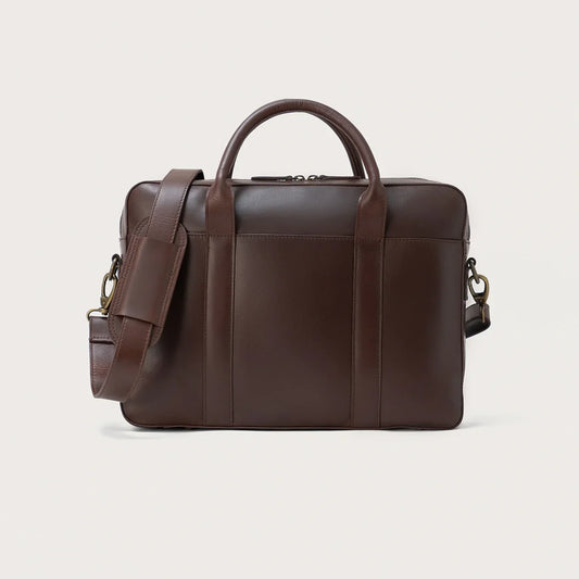 Brex Captain Vintage Brown Leather Briefcase - brown vintage leather briefcase, view 1