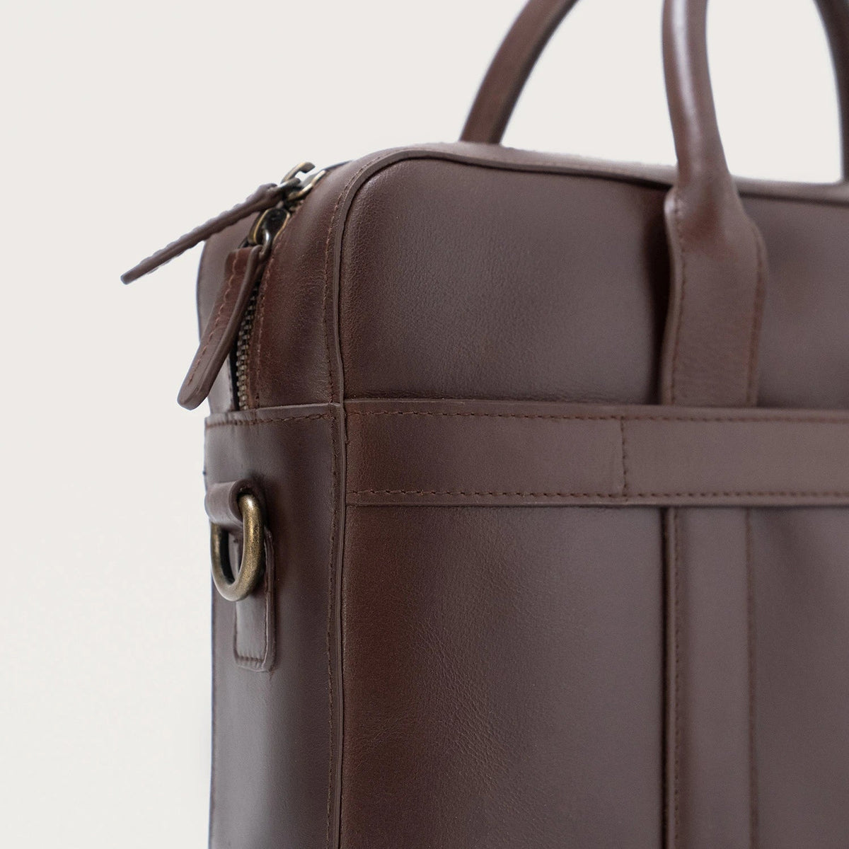Brex Captain Vintage Brown Leather Briefcase - brown vintage leather briefcase, view 9