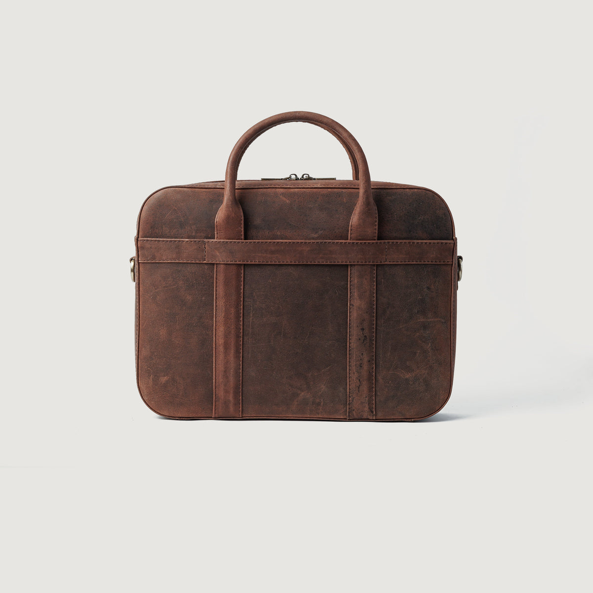 Brex Captain Vintage Distressed Brown Leather Briefcase - brown vintage distressed leather briefcase, view 3