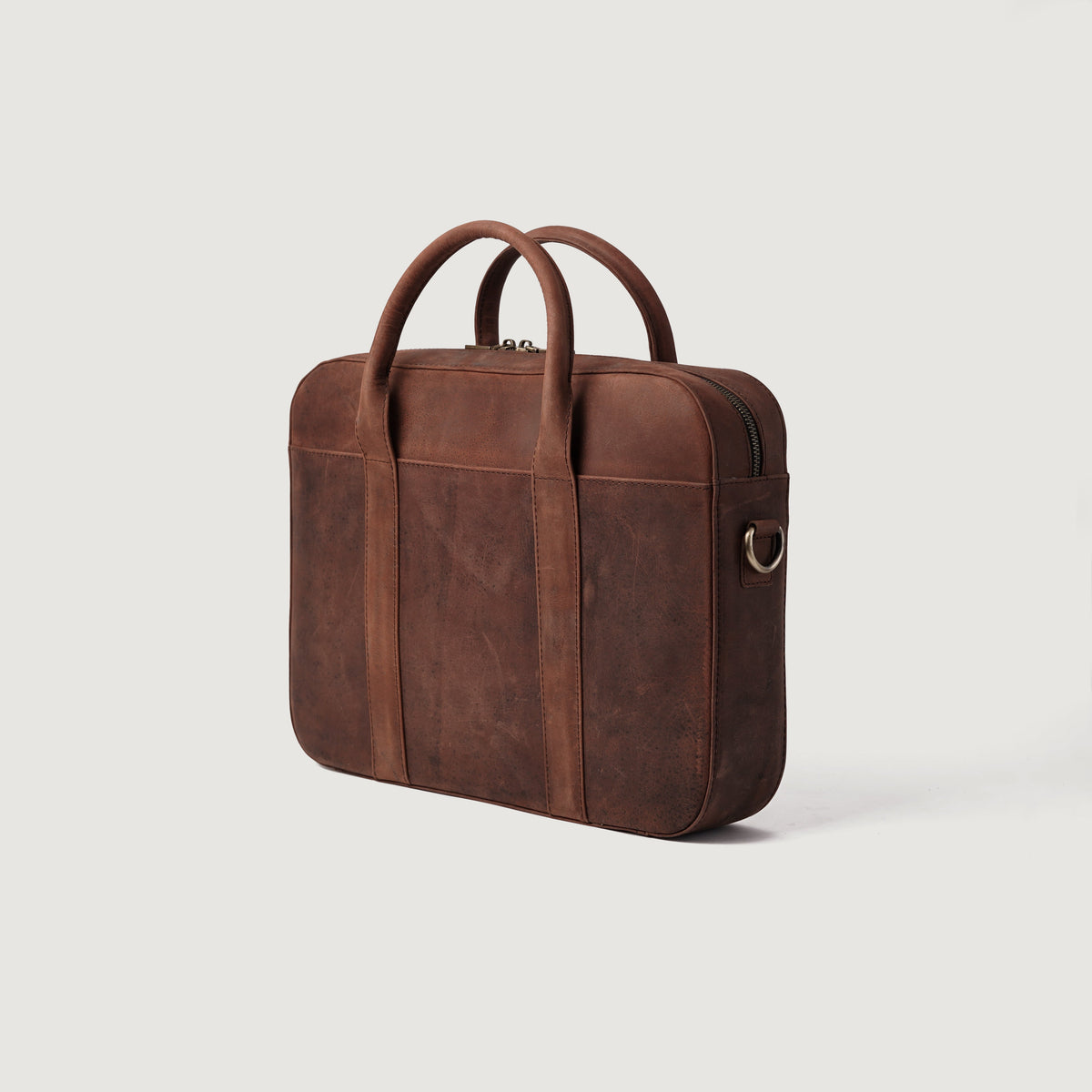 Brex Captain Vintage Distressed Brown Leather Briefcase - brown vintage distressed leather briefcase, view 4