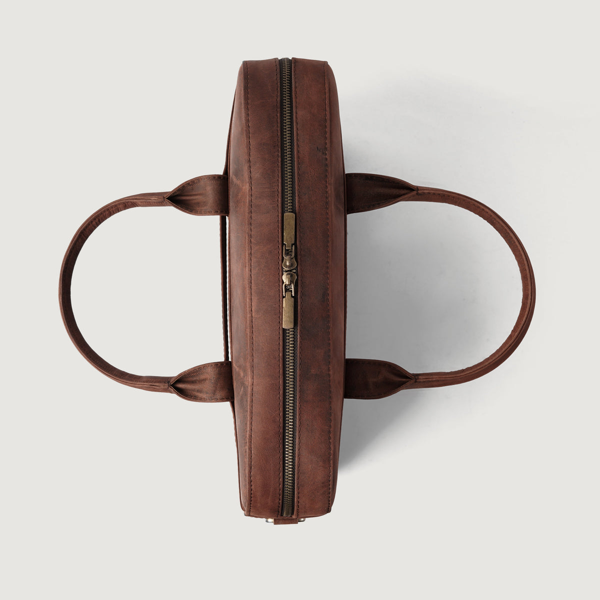Brex Captain Vintage Distressed Brown Leather Briefcase - brown vintage distressed leather briefcase, view 6