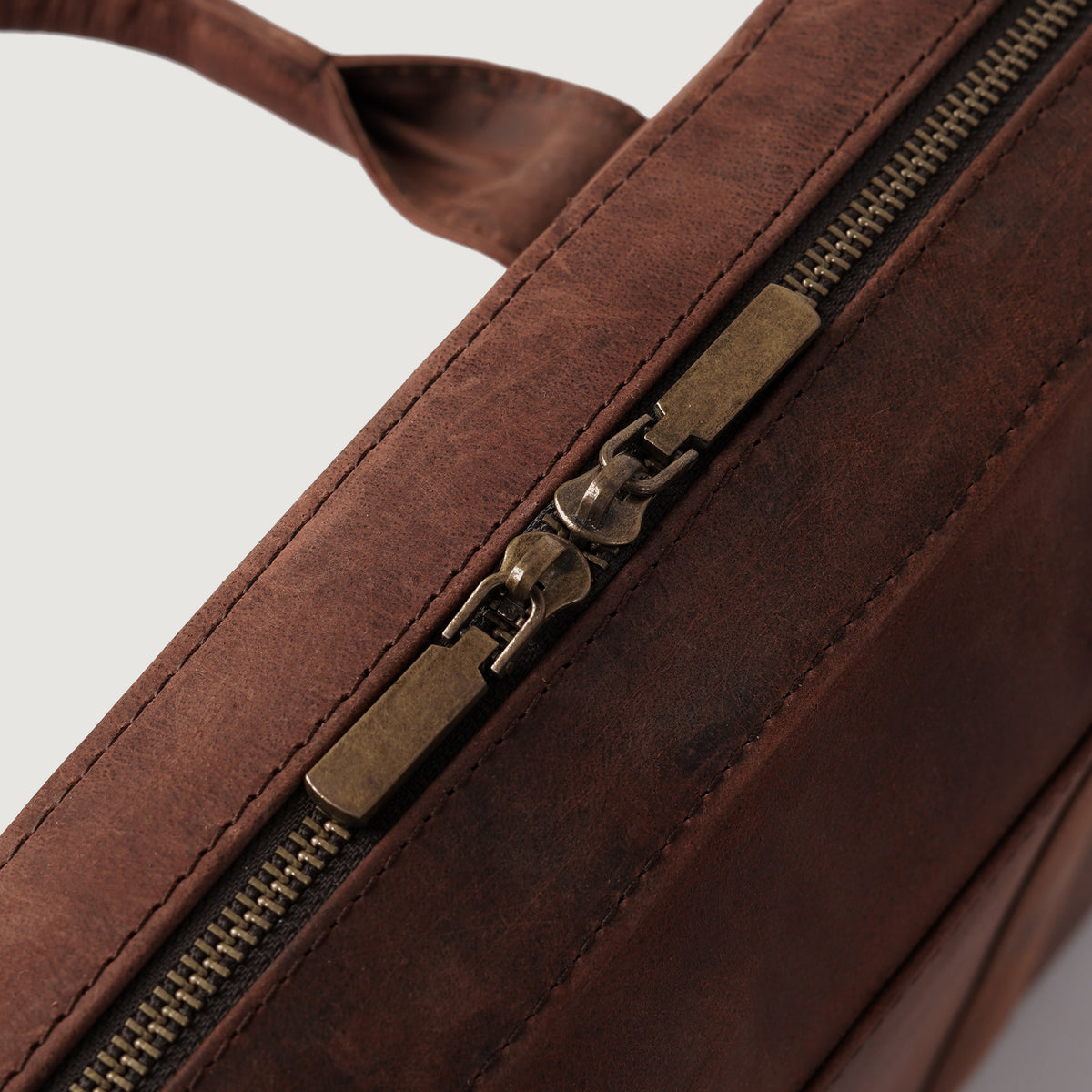 Brex Captain Vintage Distressed Brown Leather Briefcase - brown vintage distressed leather briefcase, view 8