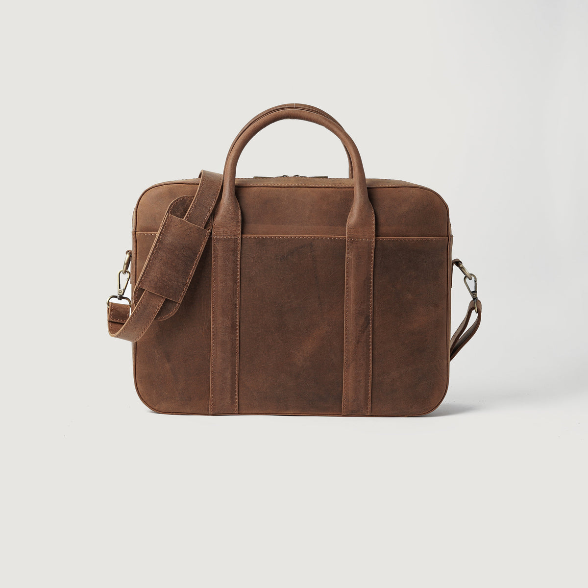 Brex Captain Vintage Tan Brown Leather Briefcase - brown & tan vintage leather briefcase, view 1