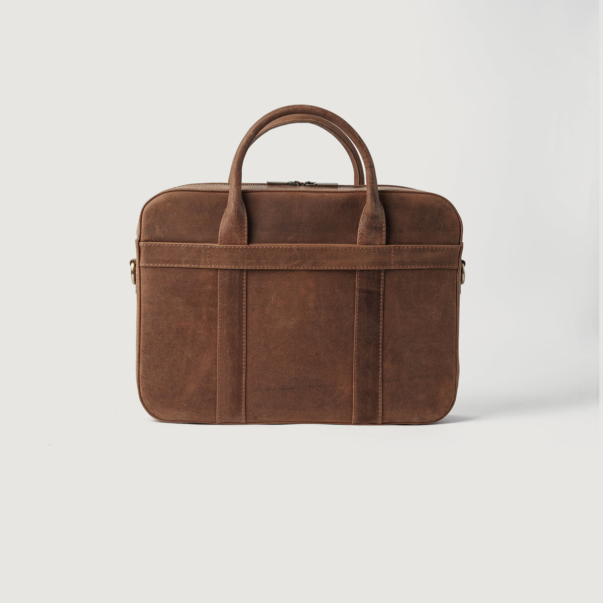 Brex Captain Vintage Tan Brown Leather Briefcase - brown & tan vintage leather briefcase, view 4