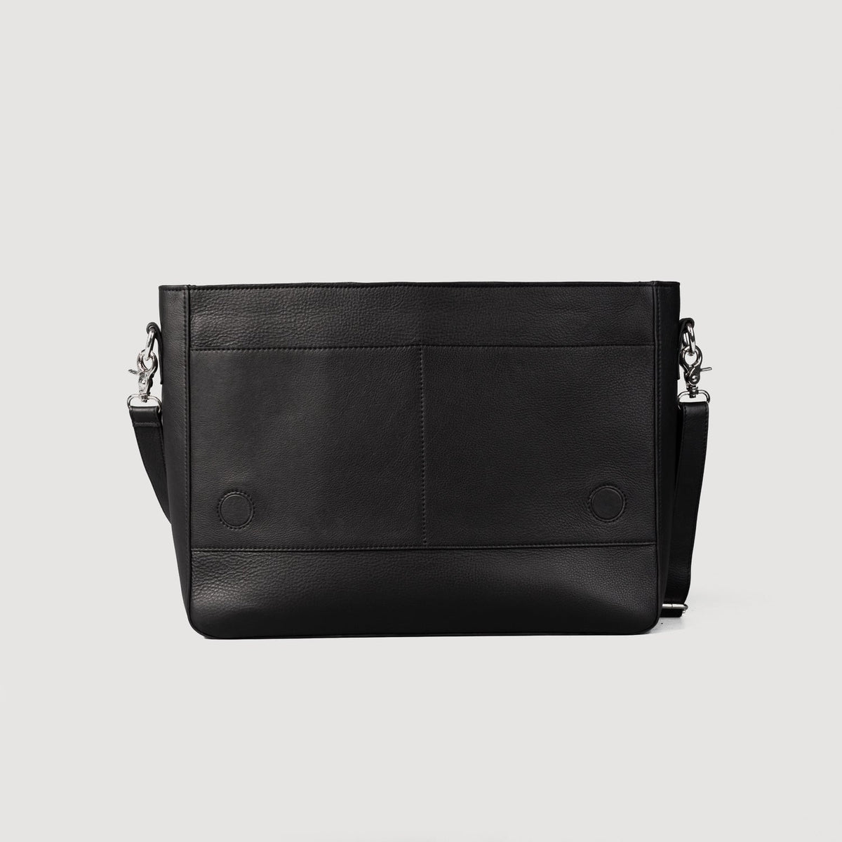 Brex Carismatico Black Leather Messenger Bag - black leather messenger bag, view 6