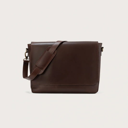Brex Carismatico Vintage Brown Leather Messenger Bag - brown vintage leather messenger bag, view 1