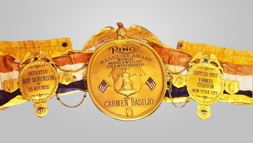 Carmen Basilio World Middleweight Boxing Championship Ring Magazine Inspired Belt 3D CNC - photo 1 of 1 | Brex International