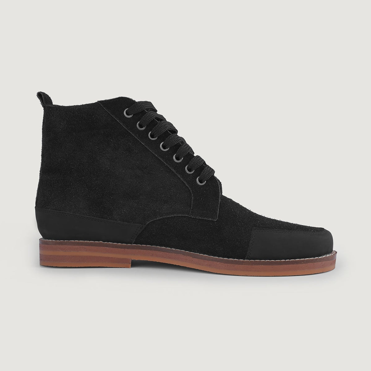 Carnell Moc Toe Black Suede Boots - men's boots in black suede leather, view 2