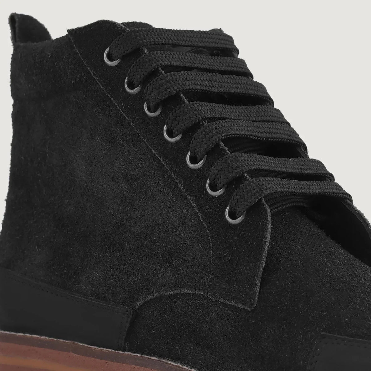 Carnell Moc Toe Black Suede Boots - men's boots in black suede leather, view 4