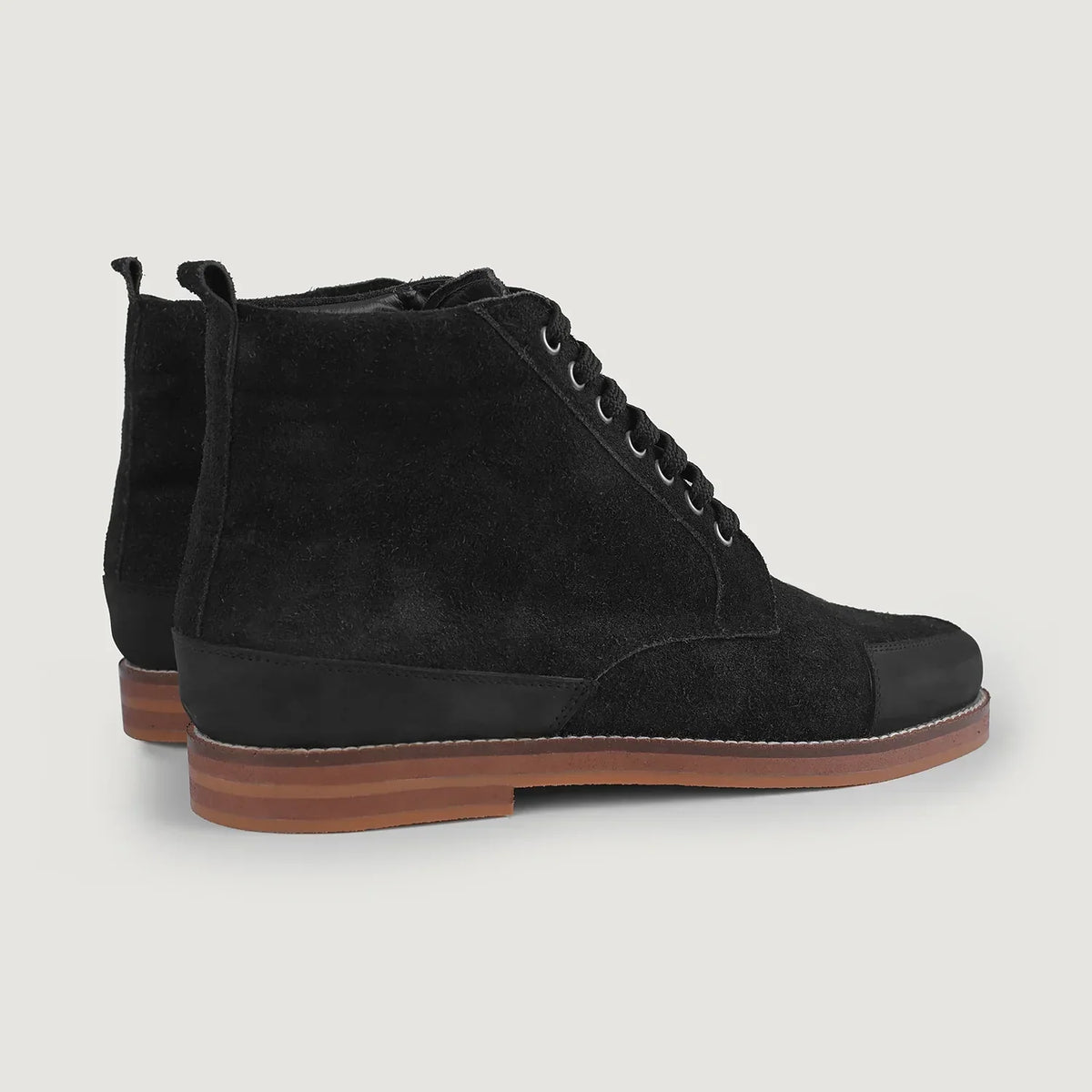 Carnell Moc Toe Black Suede Boots - men's boots in black suede leather, view 5