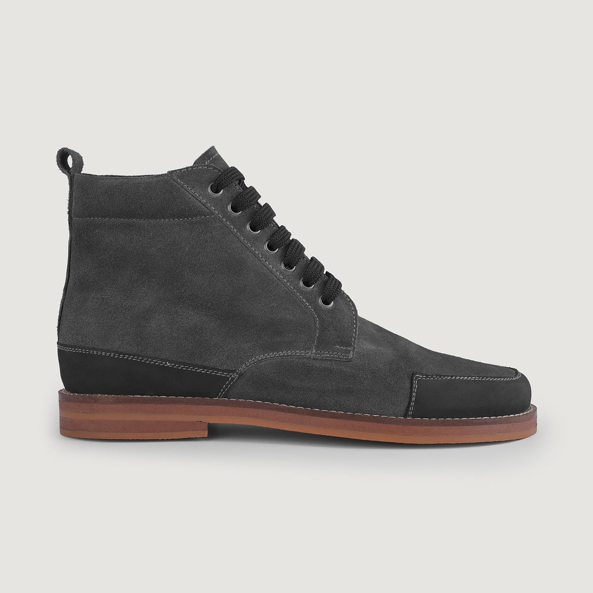 Carnell Moc Toe Grey Suede Boots - men's boots in grey suede leather, view 6