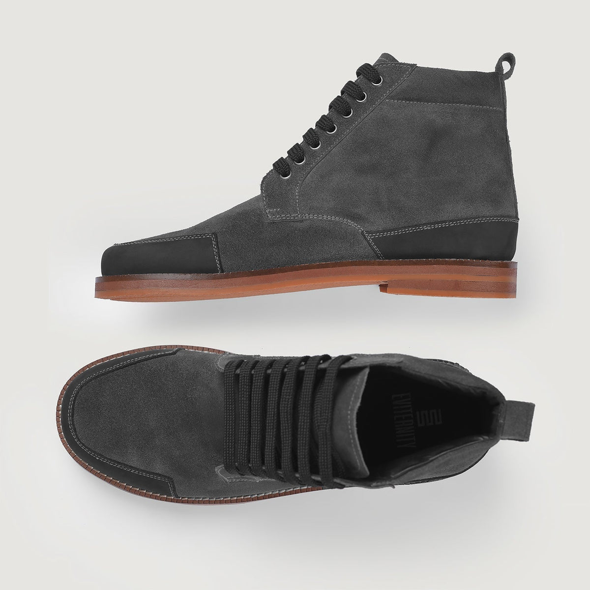 Carnell Moc Toe Grey Suede Boots - men's boots in grey suede leather, view 7