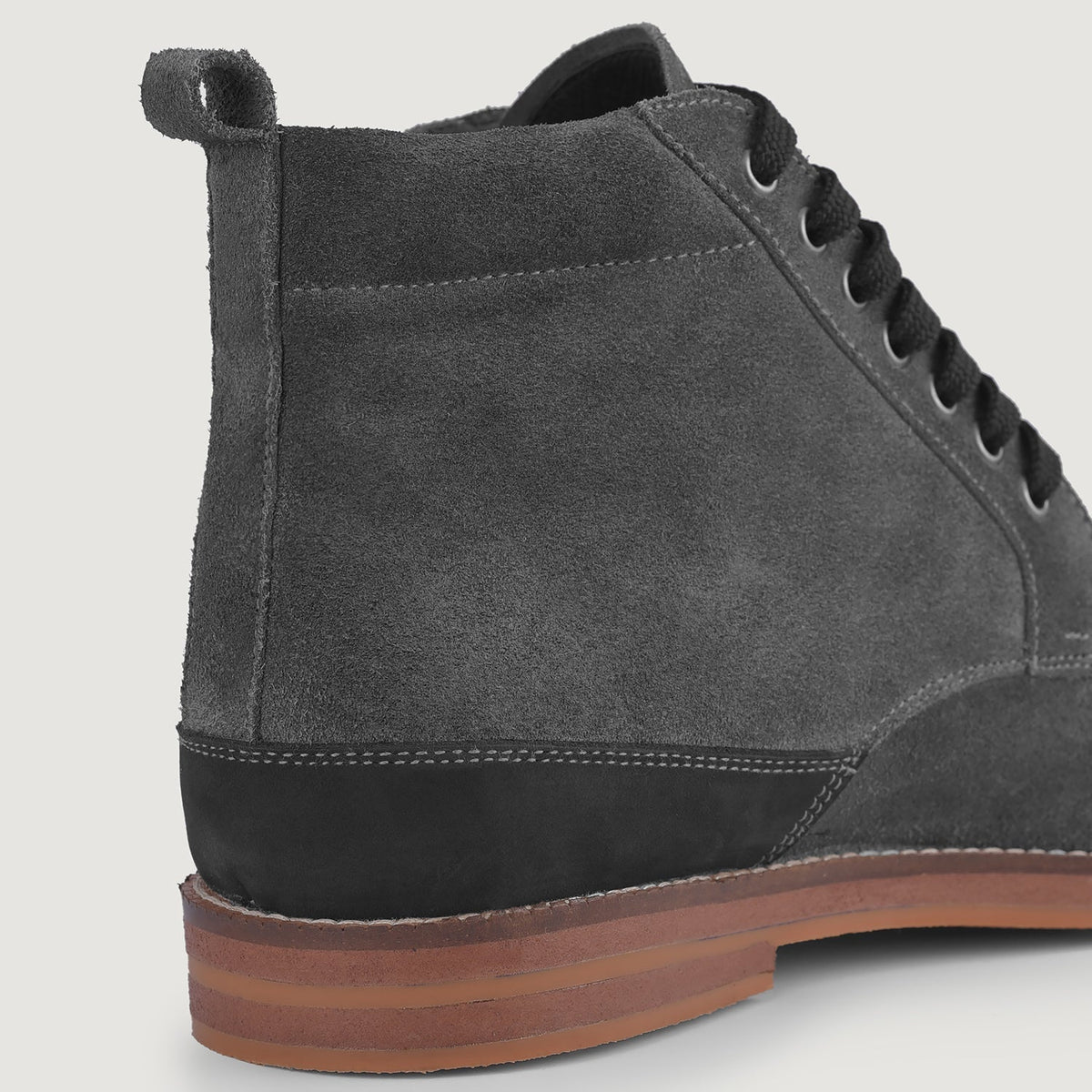 Carnell Moc Toe Grey Suede Boots - men's boots in grey suede leather, view 9