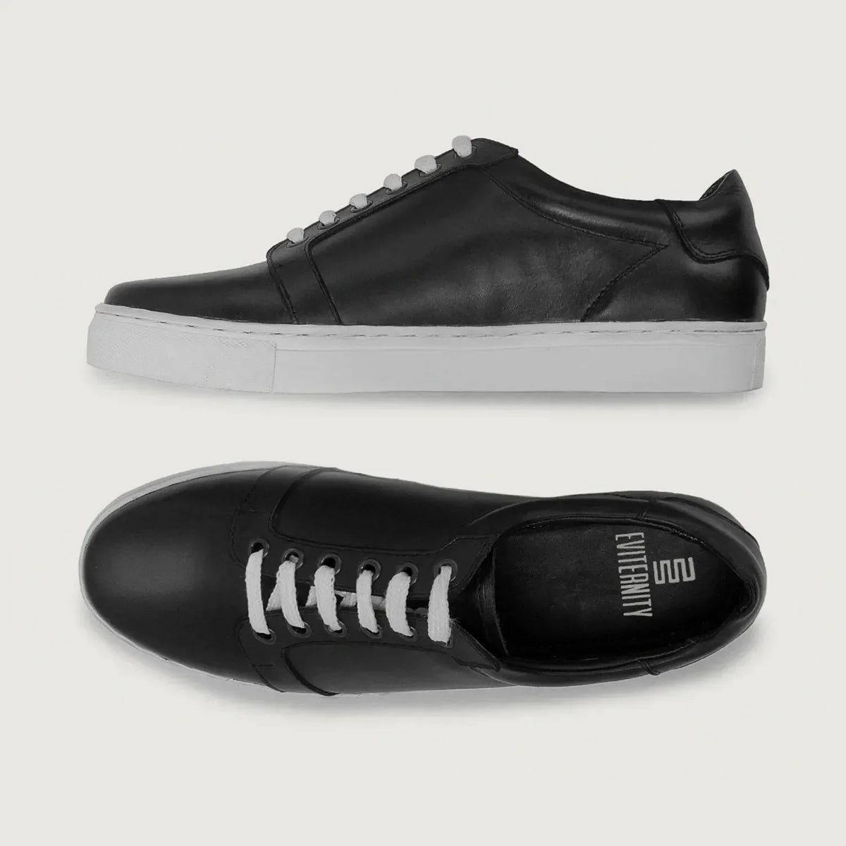 Carter Runn Black Leather Sneakers - men's sneakers in black genuine leather, view 4