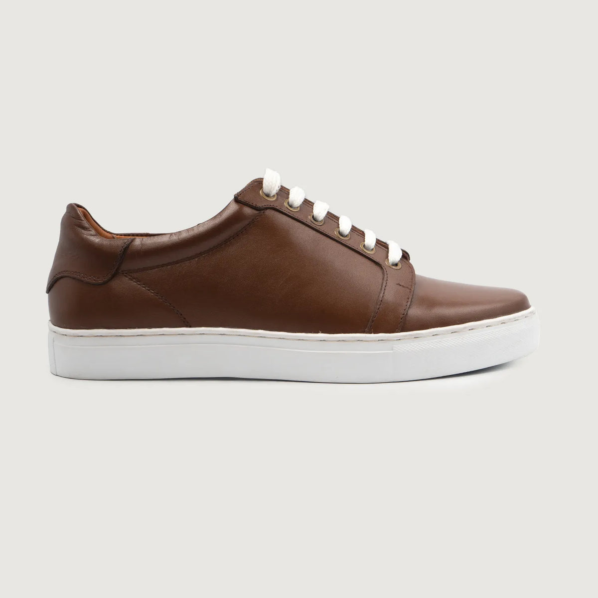 Carter Runn Brown Leather Sneakers - men's sneakers in brown genuine leather, view 2