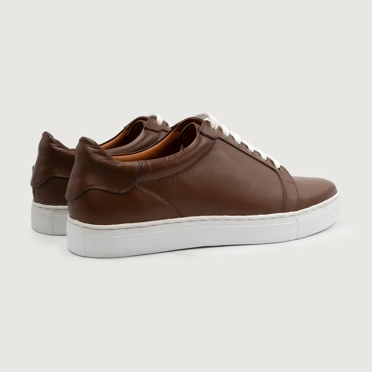 Carter Runn Brown Leather Sneakers - men's sneakers in brown genuine leather, view 3