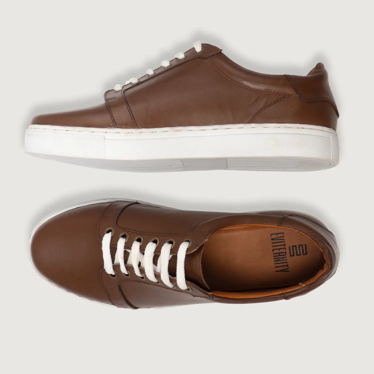 Carter Runn Brown Leather Sneakers - men's sneakers in brown genuine leather, view 4