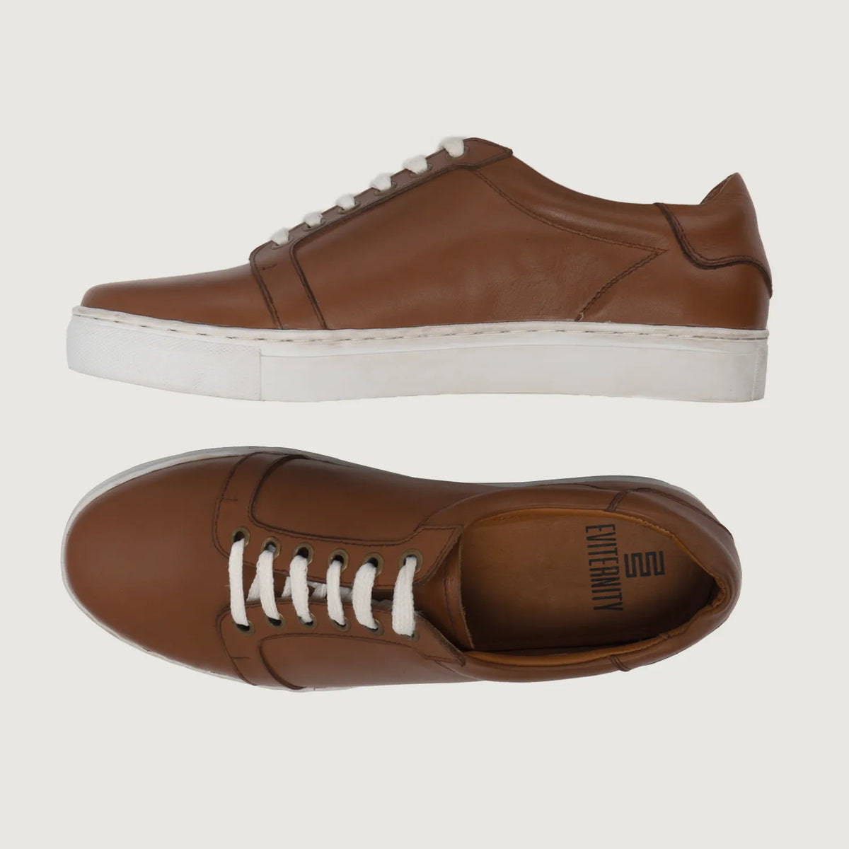 Carter Runn Tan Leather Sneakers - men's sneakers in tan genuine leather, view 4