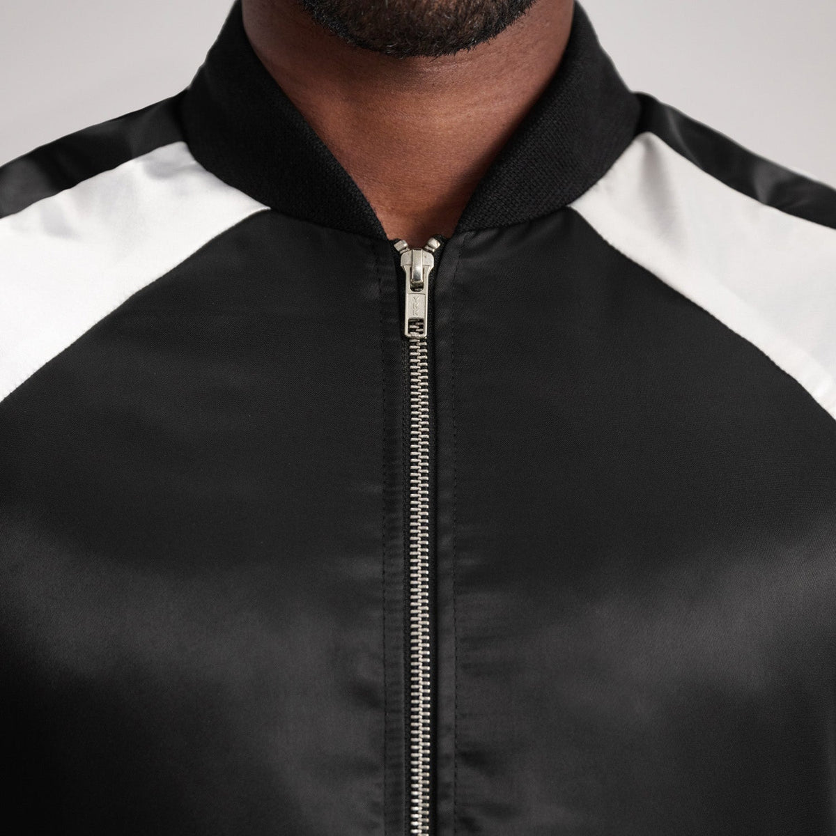 Clarke Black Varsity Jacket - men's jacket in black premium leather, view 6