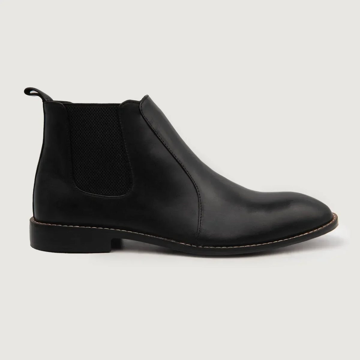 Clarkson Chelsea Black Leather Boots - men's boots in black genuine leather, view 2