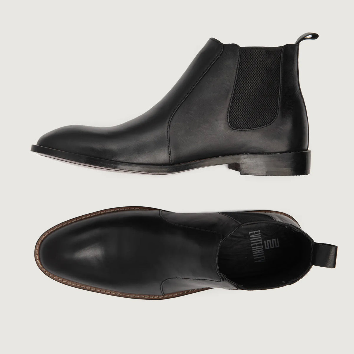 Clarkson Chelsea Black Leather Boots - men's boots in black genuine leather, view 3